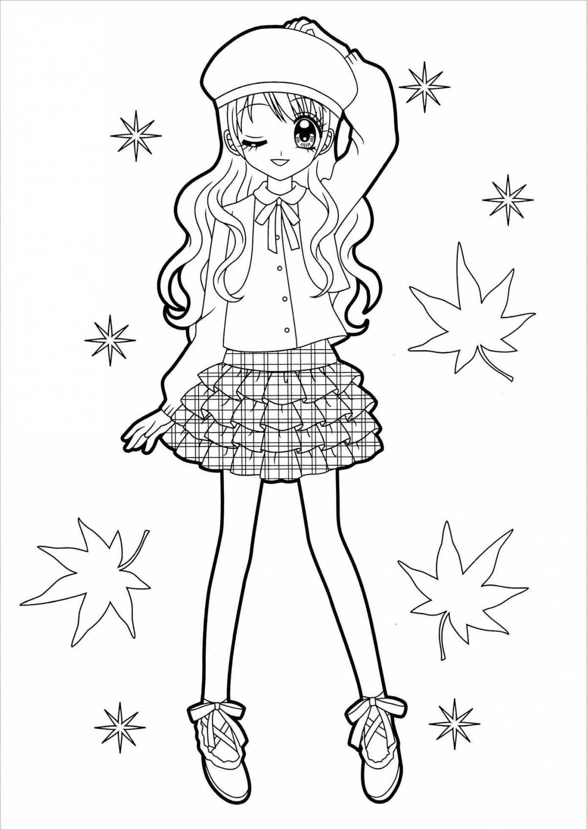 Creative new year anime coloring book