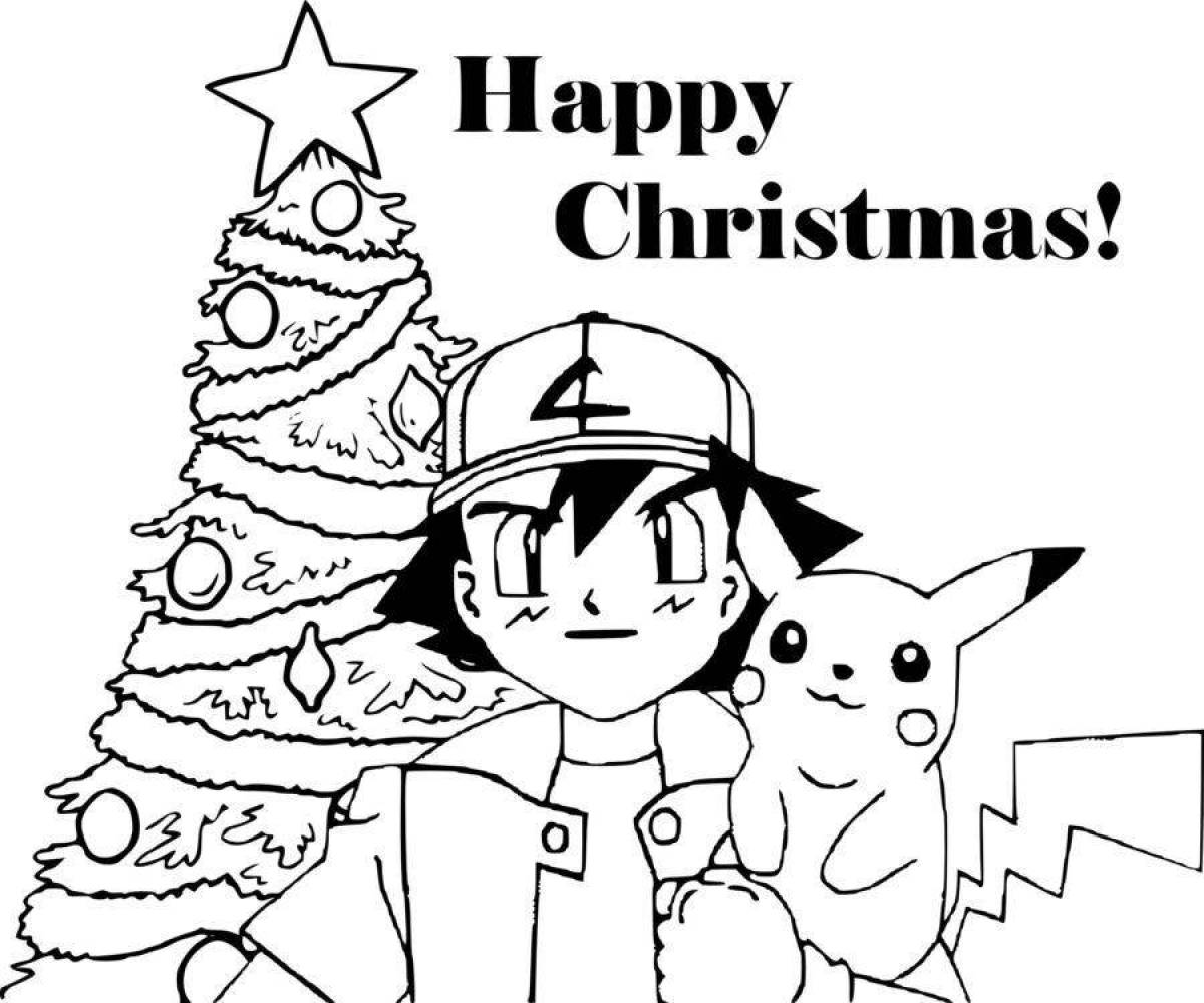 Elegant anime Christmas coloring book
