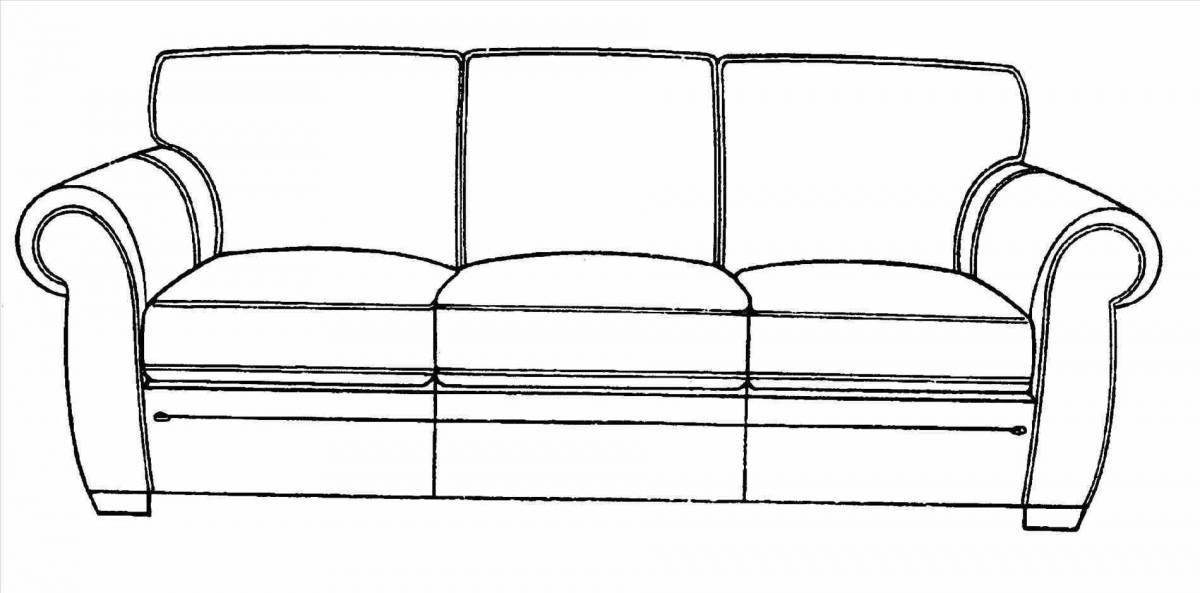 Фото Яркая раскраска дивана для самых маленьких