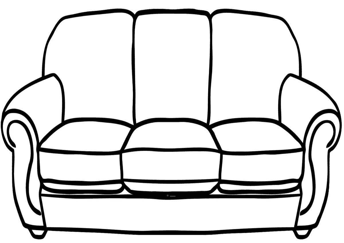 Фото Веселый диван-раскраска для малышей