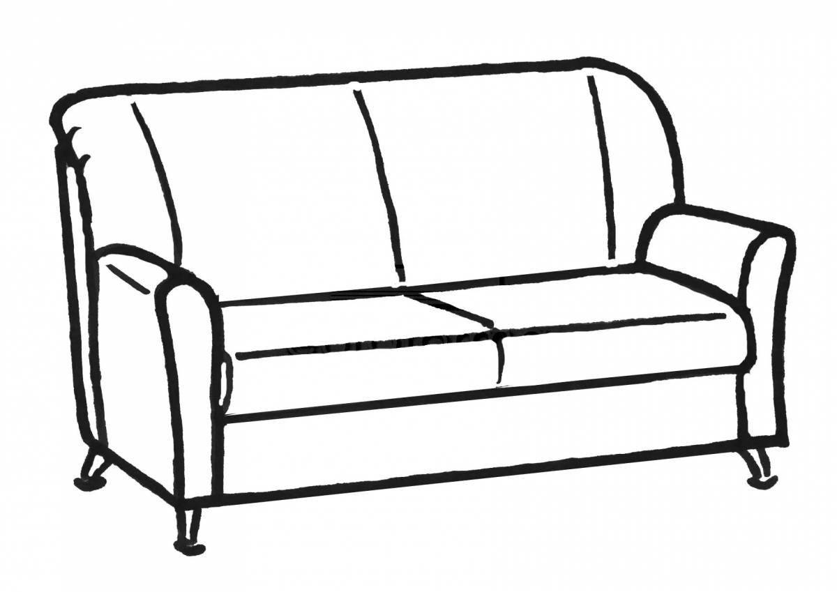 Фото Раскраска сияющий диван для малышей