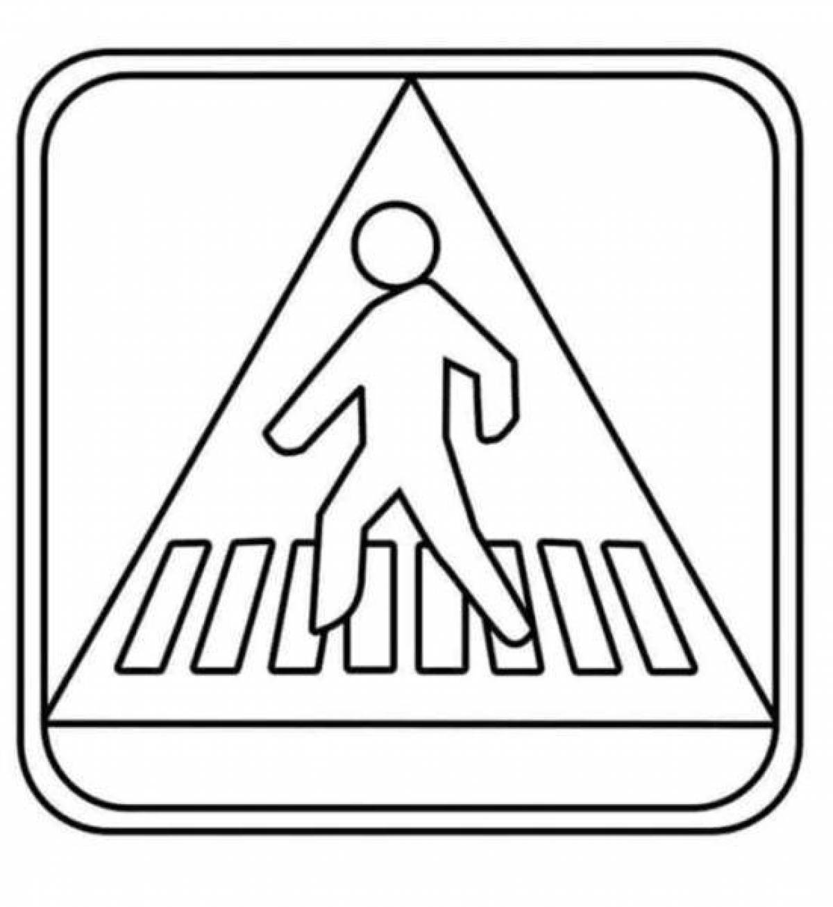 Animated crosswalk coloring page