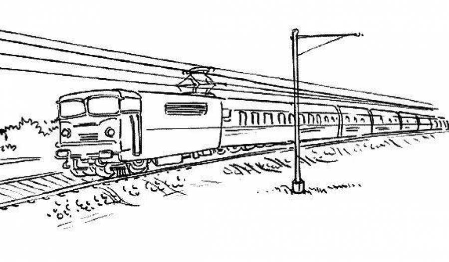 Рисунки электричек карандашом