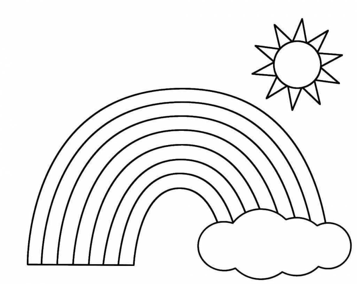 раскраска радуга для детей распечатать