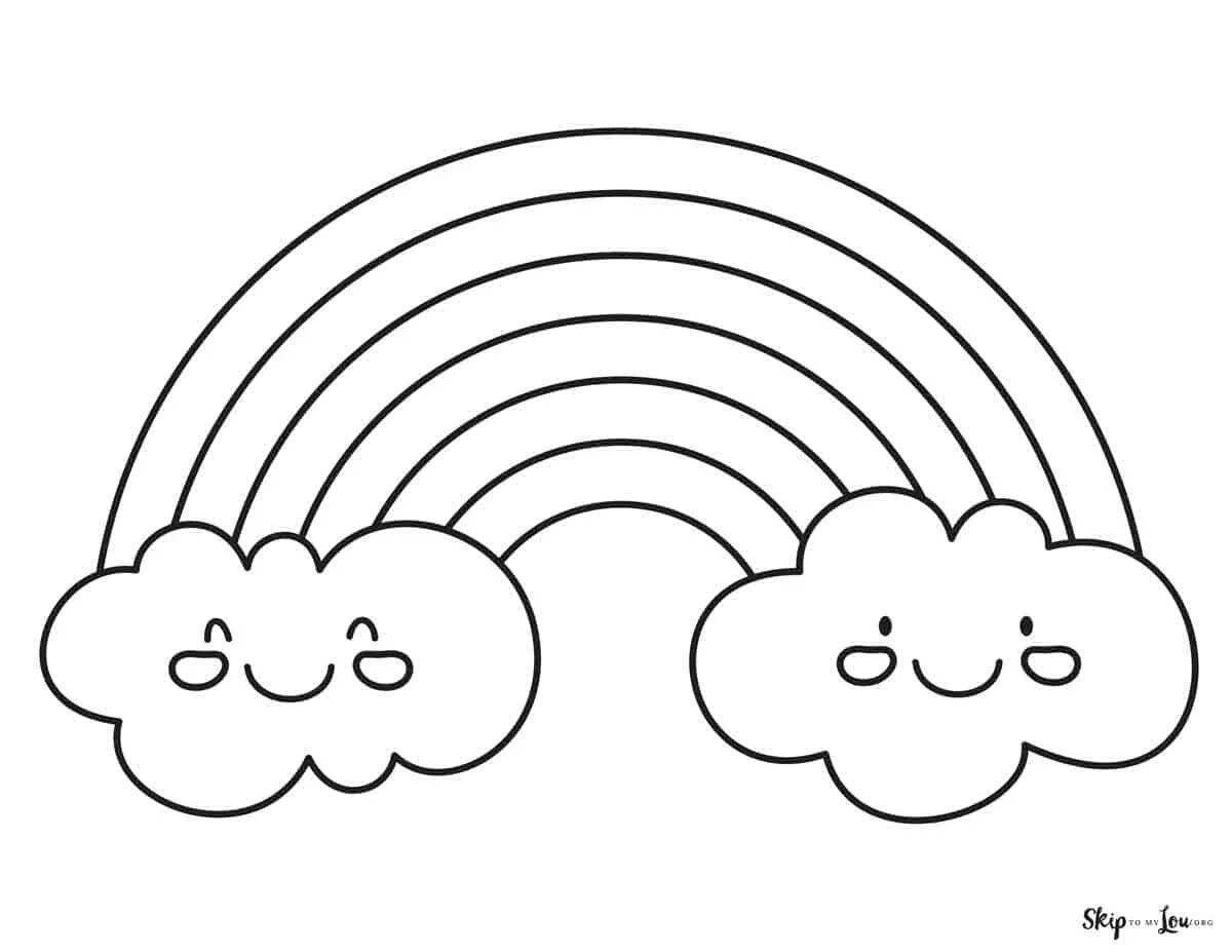 радуга раскраска для детей