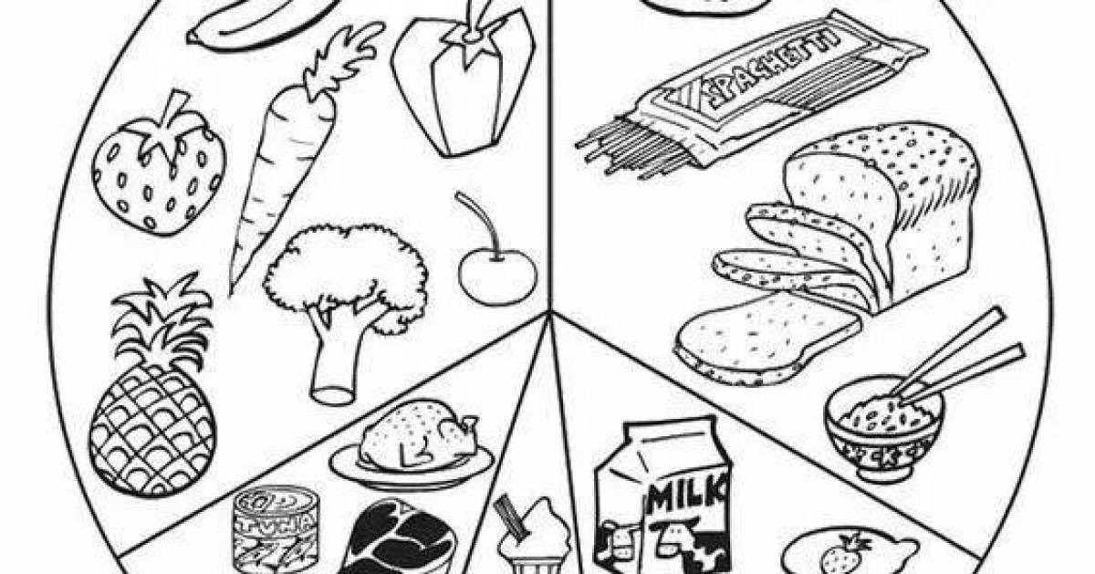 Полезные и вредные продукты питания для детей картинки распечатать