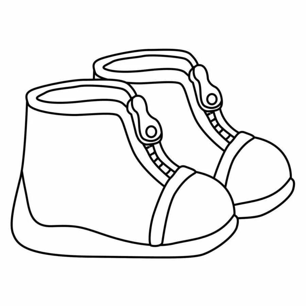 Colorful shoe coloring page for 3-4 year olds