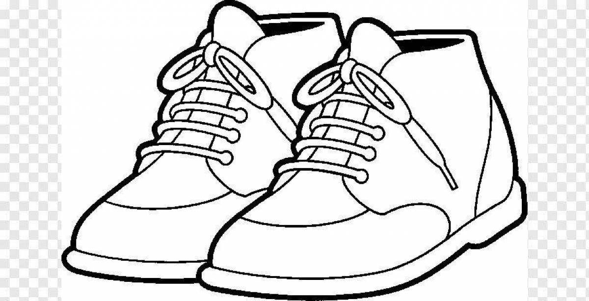 Раскраска сверкающая обувь для детей 3-4 лет