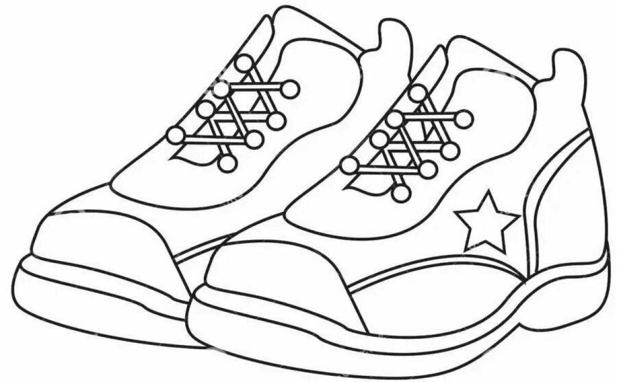 Coloring page exquisite shoes for children 3-4 years old