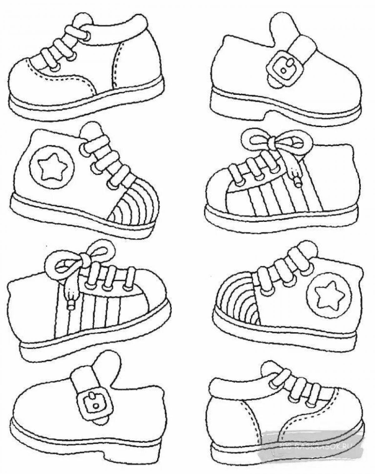 Восхитительная раскраска обуви для малышей 3-4 лет