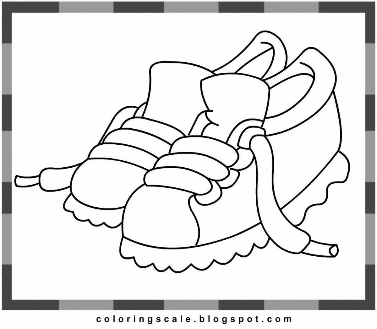 Fancy shoes coloring page for 3-4 year olds