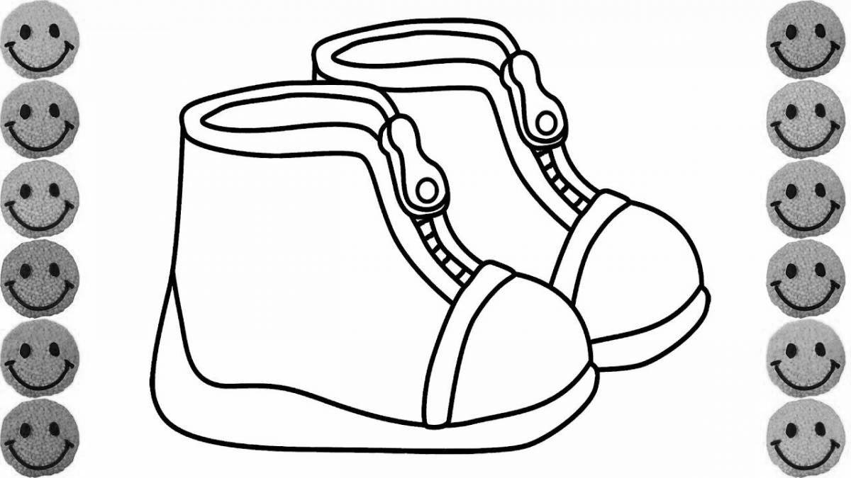 Coloring book joyful shoes for children 3-4 years old