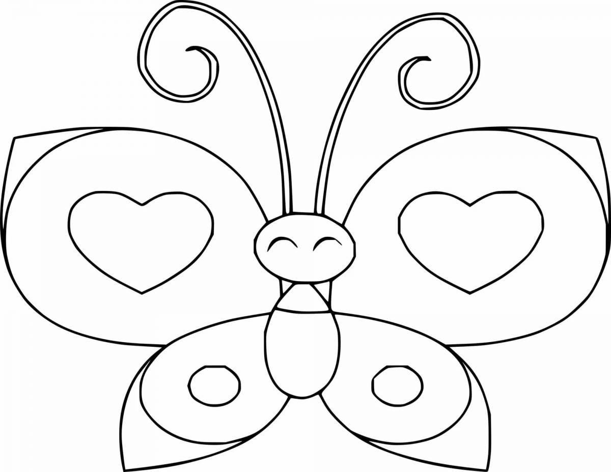 Радостная бабочка-раскраска для детей 4-5 лет