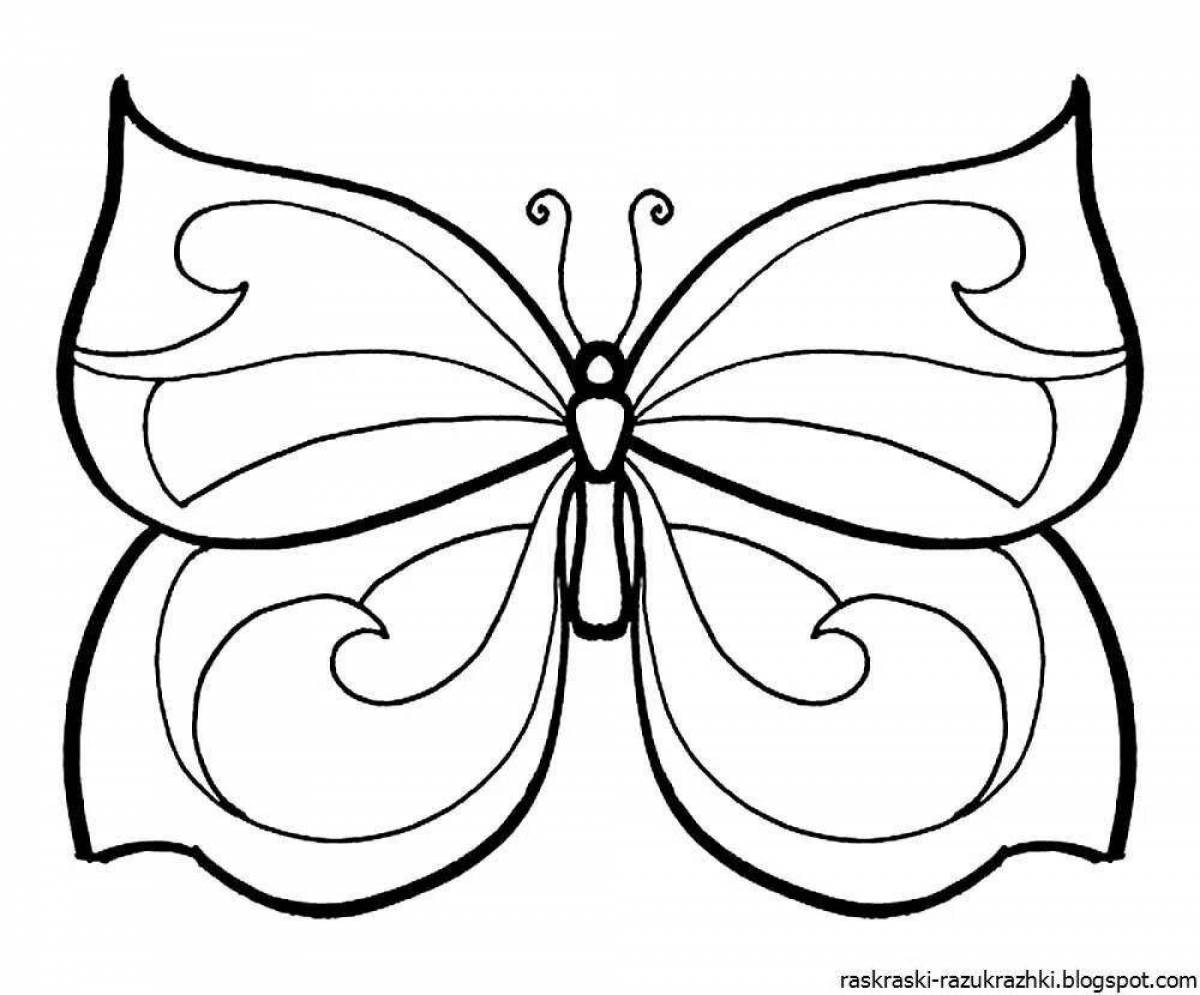 Сказочная бабочка-раскраска для детей 4-5 лет