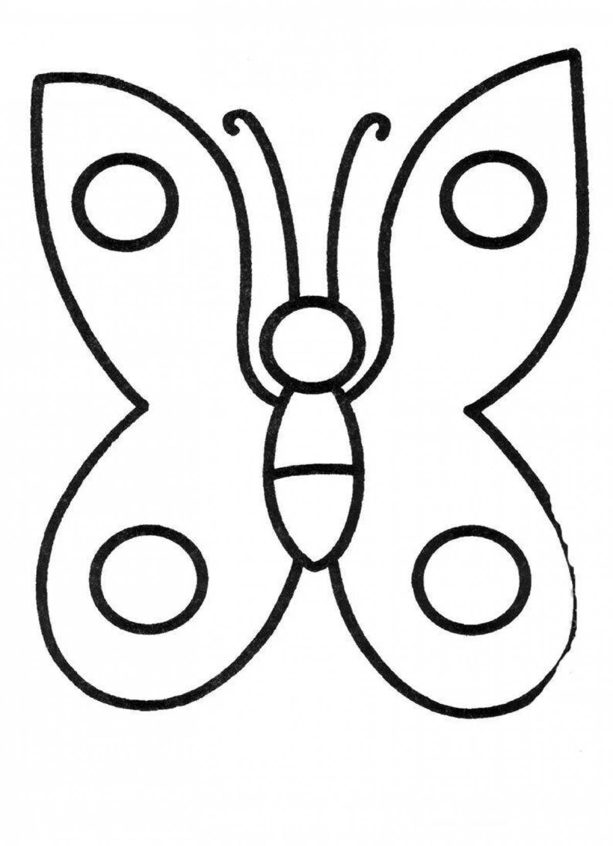 Элегантная бабочка-раскраска для детей 4-5 лет