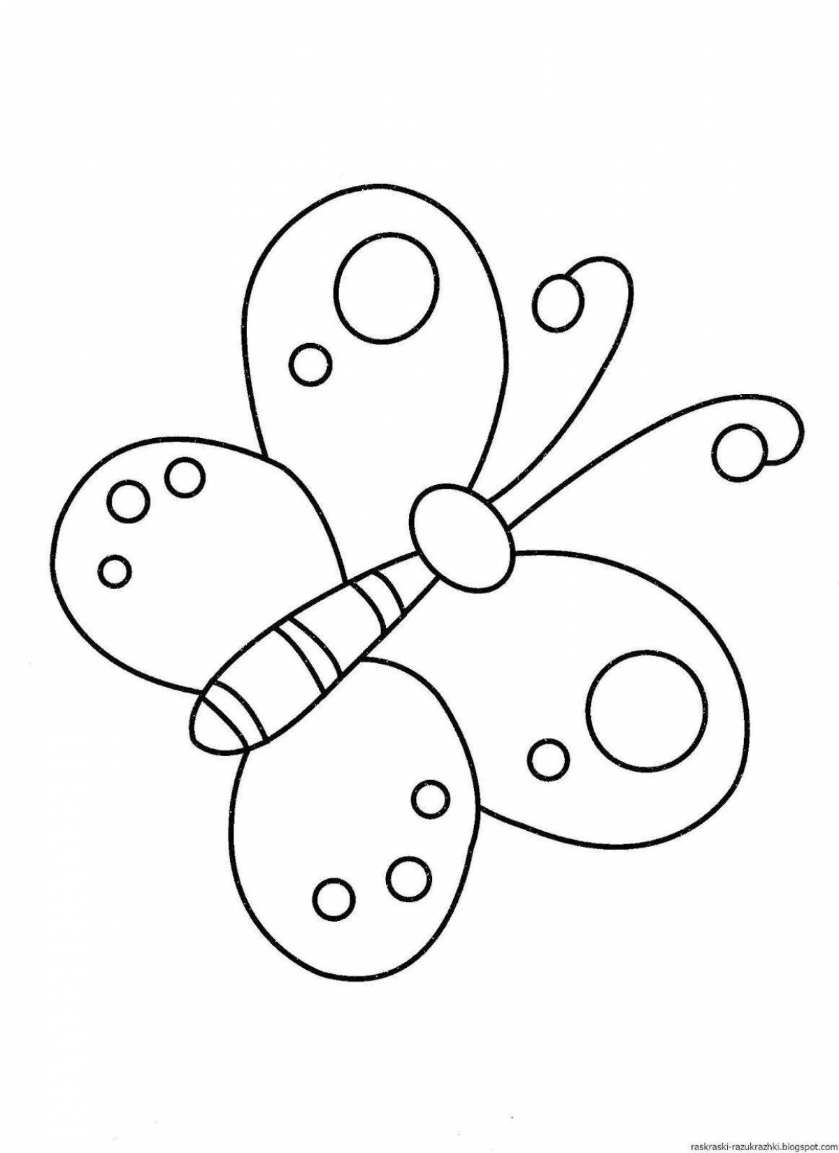 Фантастическая бабочка-раскраска для детей 4-5 лет