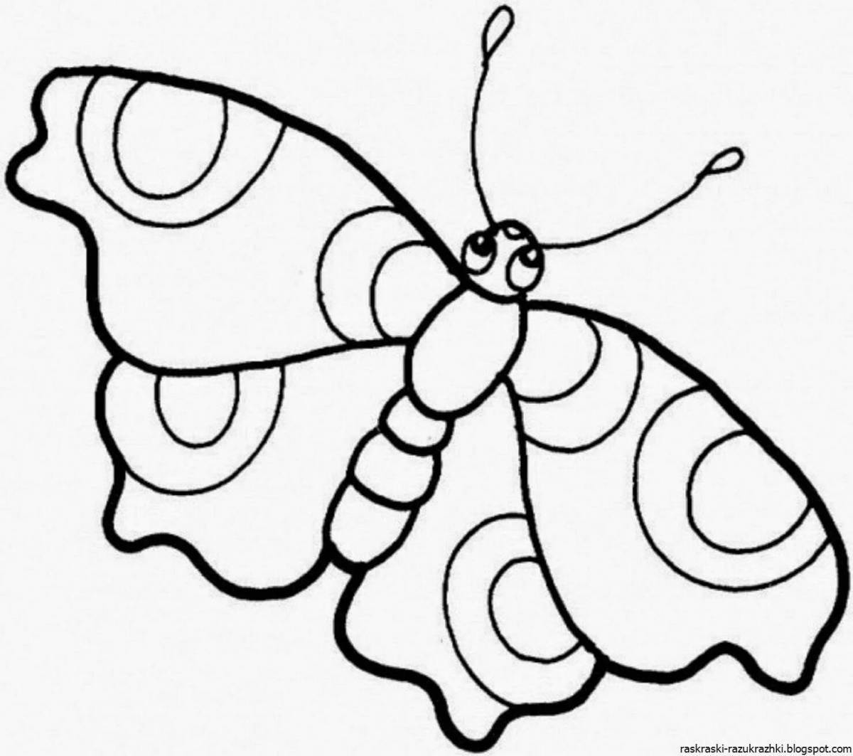 Живая бабочка-раскраска для детей 4-5 лет