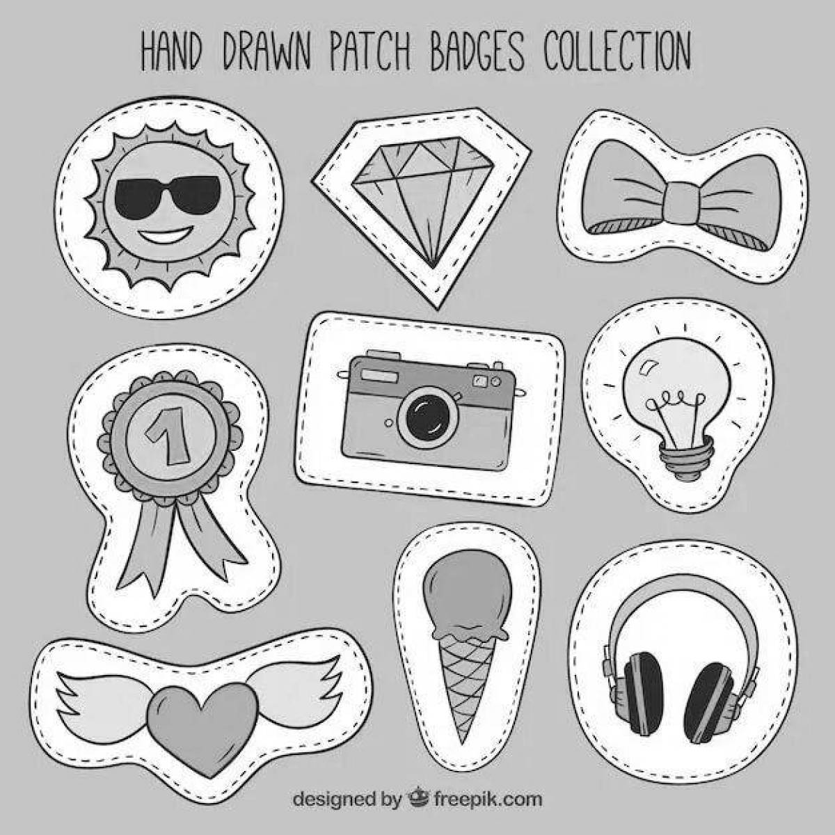 Fun patches for coloring pages