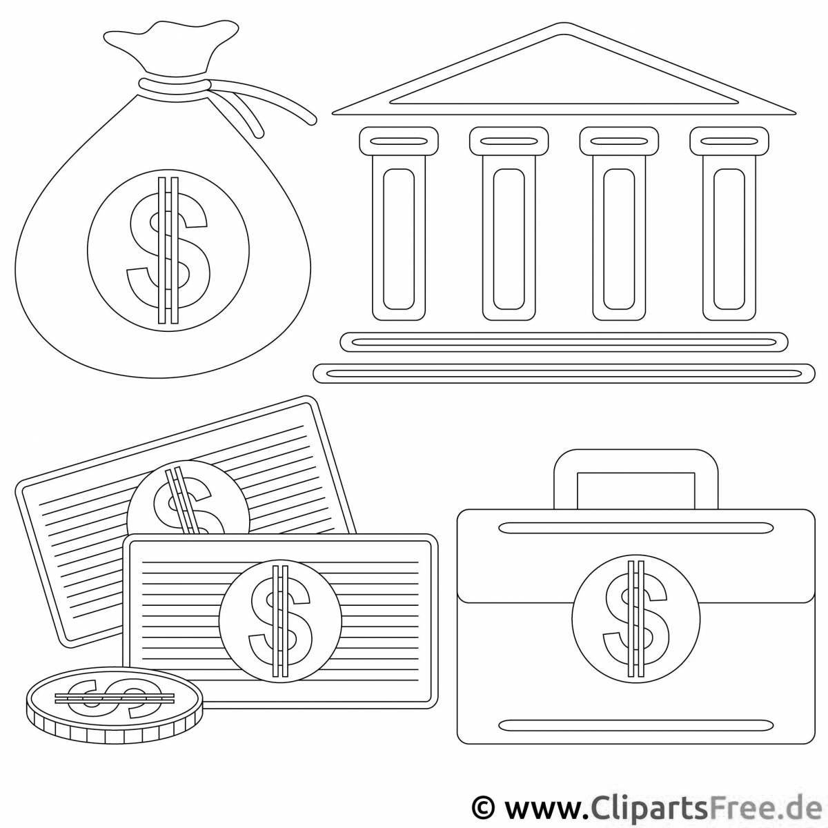 Charming bank coloring