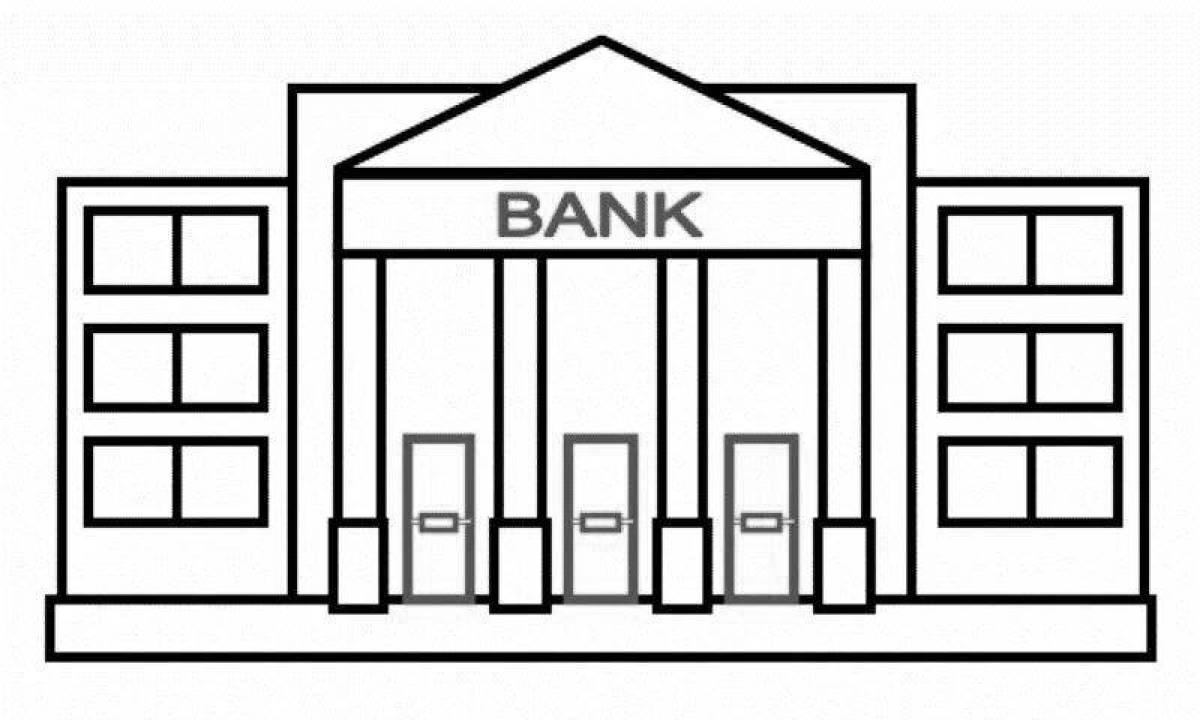 Charming bank coloring page
