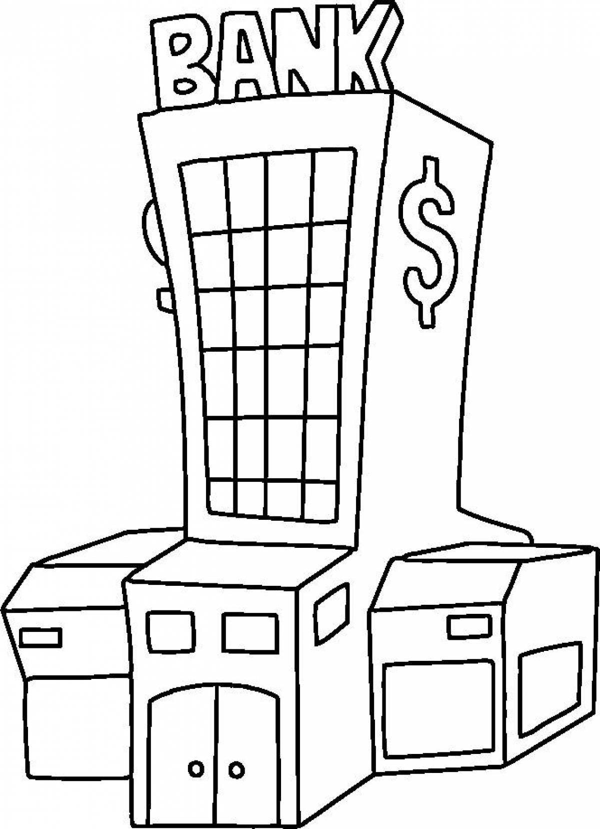 Coloring page energetic bank