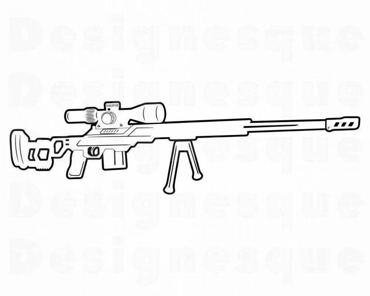 Dramatic rifle coloring page