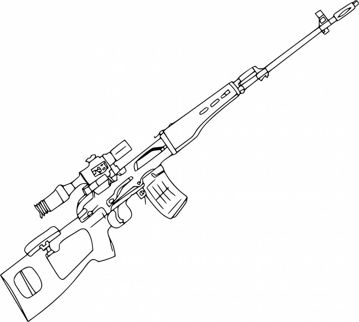 Playful rifle coloring page