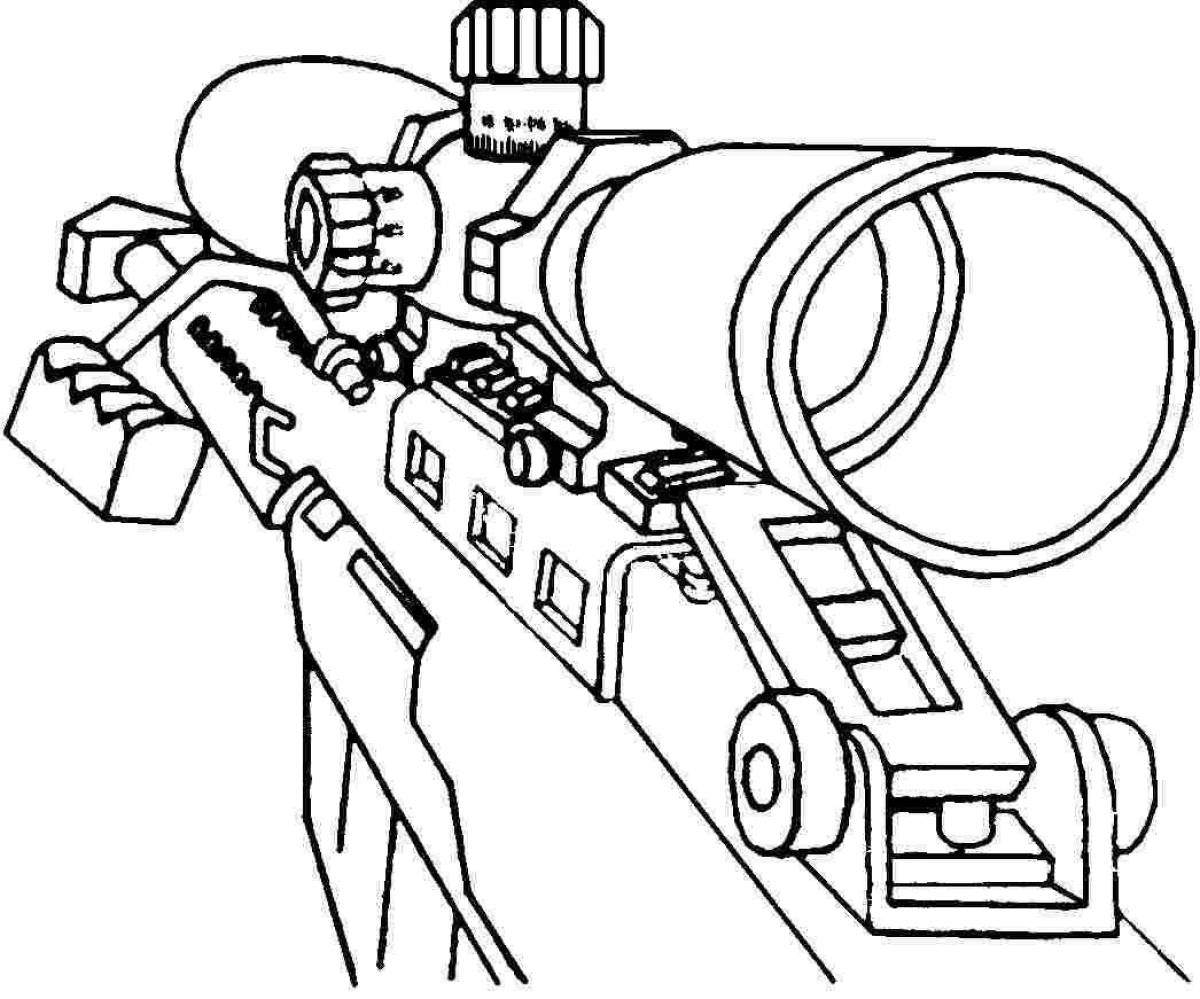 Fancy rifle coloring page