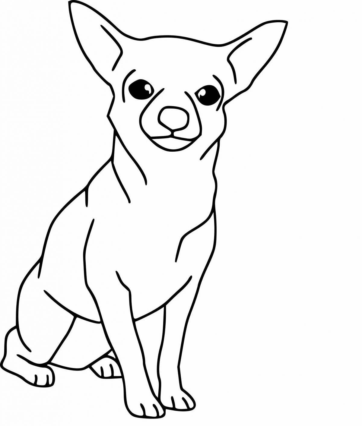 Bright coloring drawing of a dog
