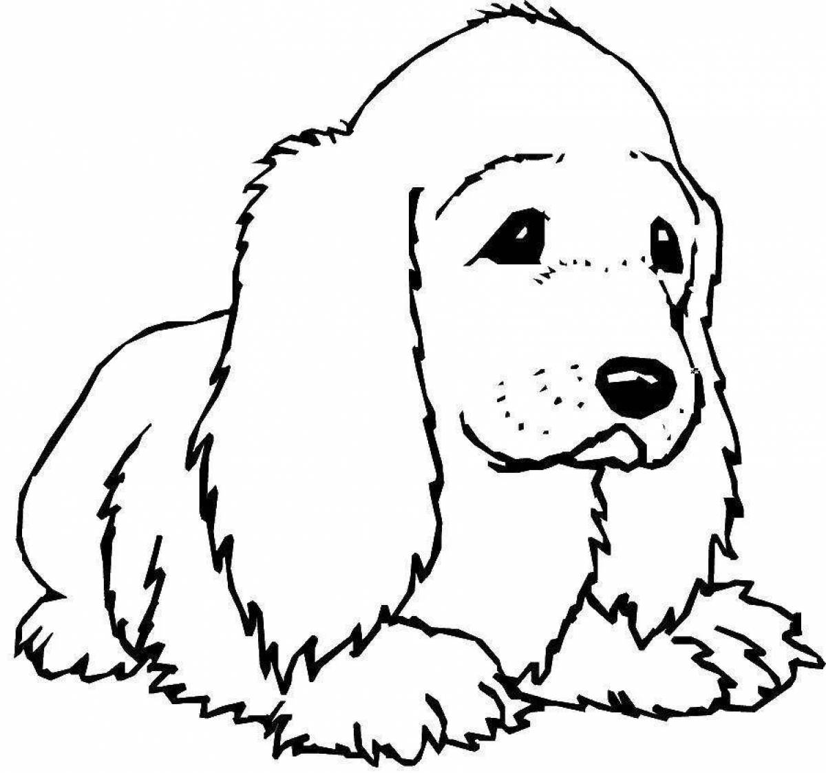 Attractive coloring drawing of a dog