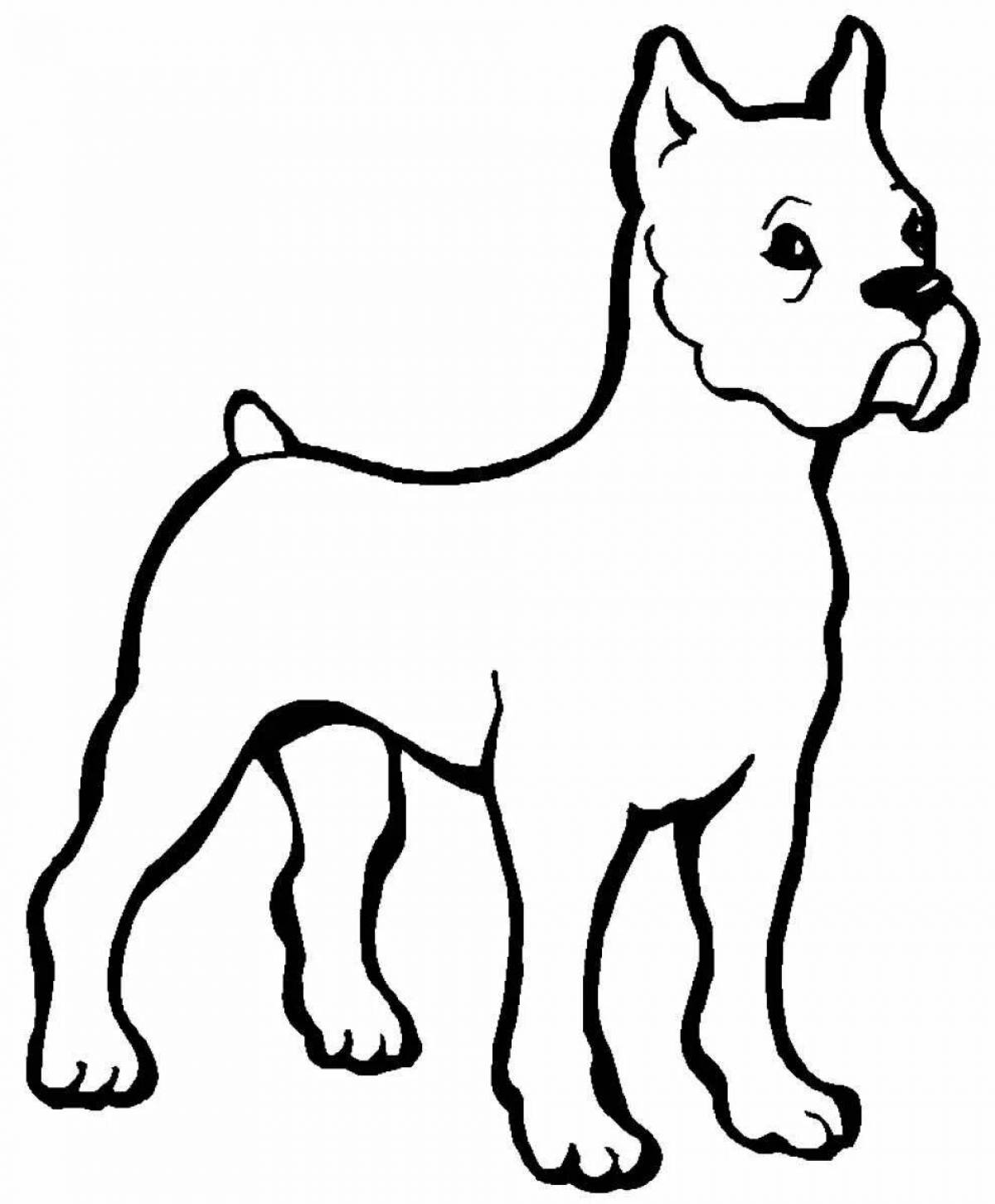 Fun coloring drawing of a dog