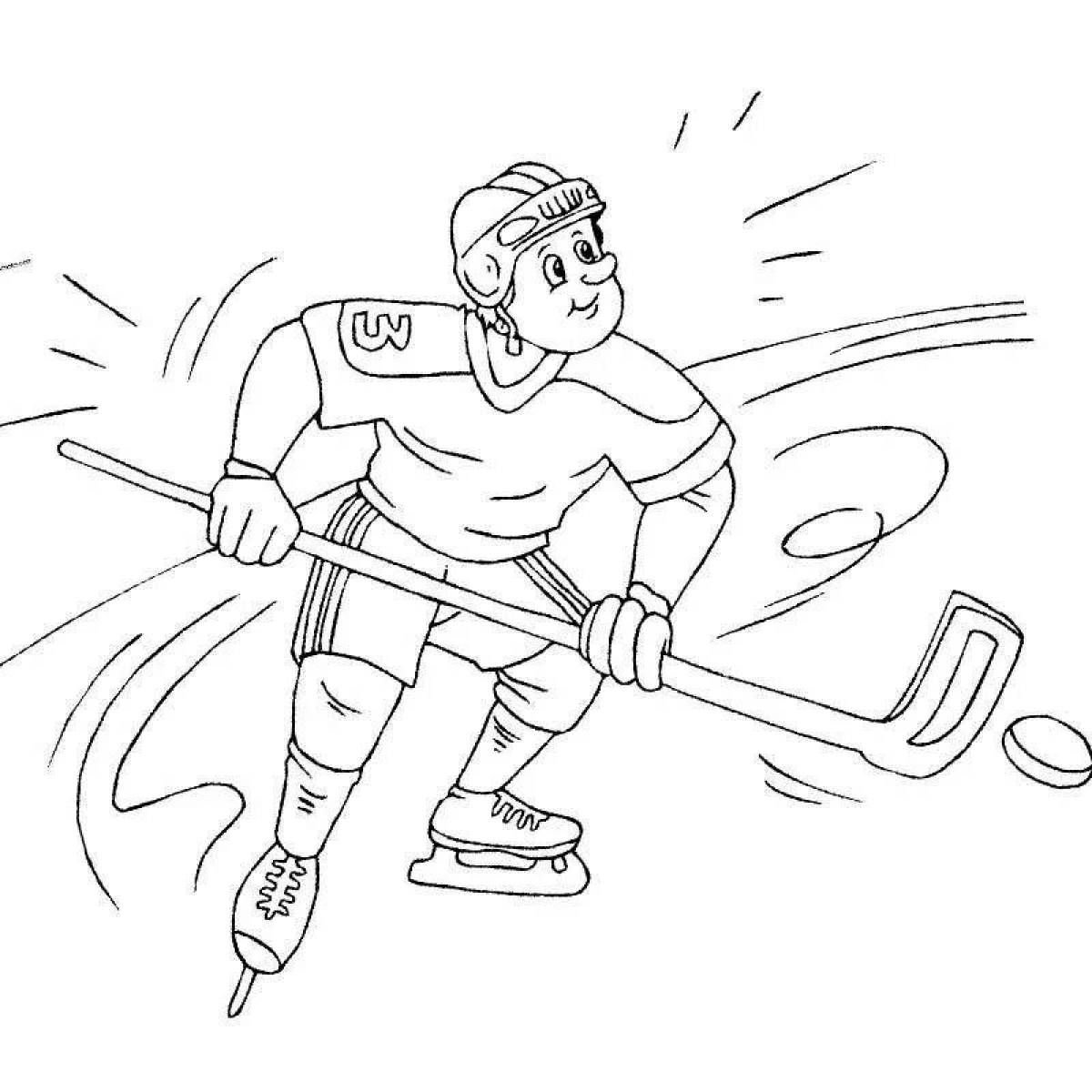 Joyful winter sports coloring page