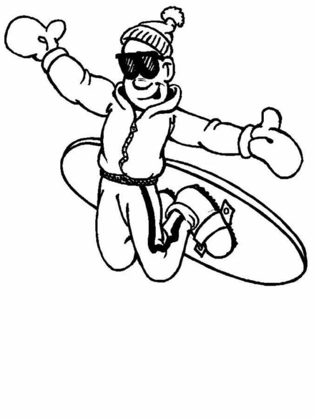 Vibrant winter sports coloring page