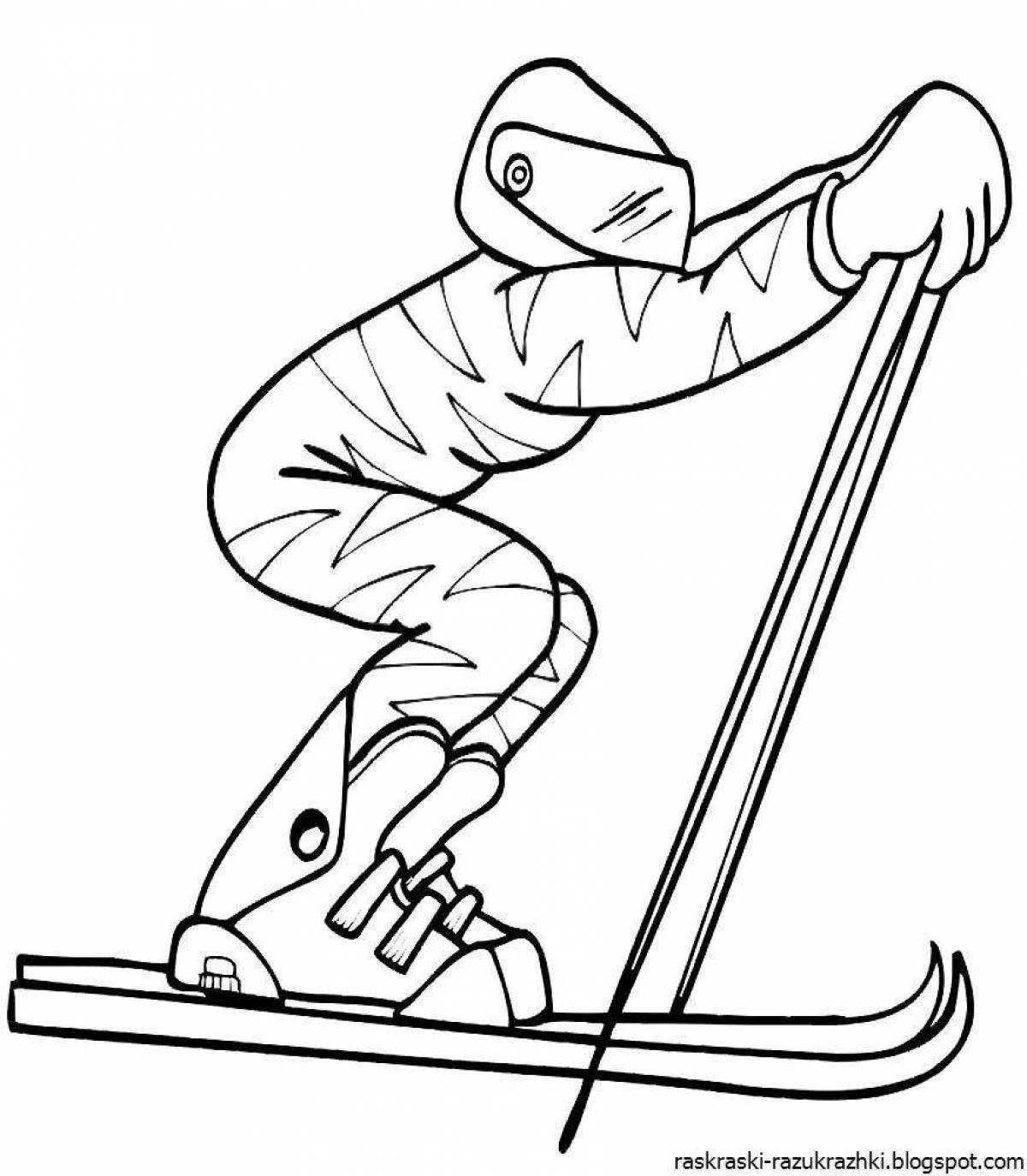 Live winter sports coloring page