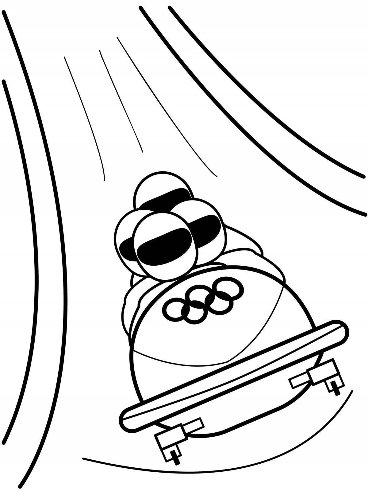 Excited winter sports coloring page