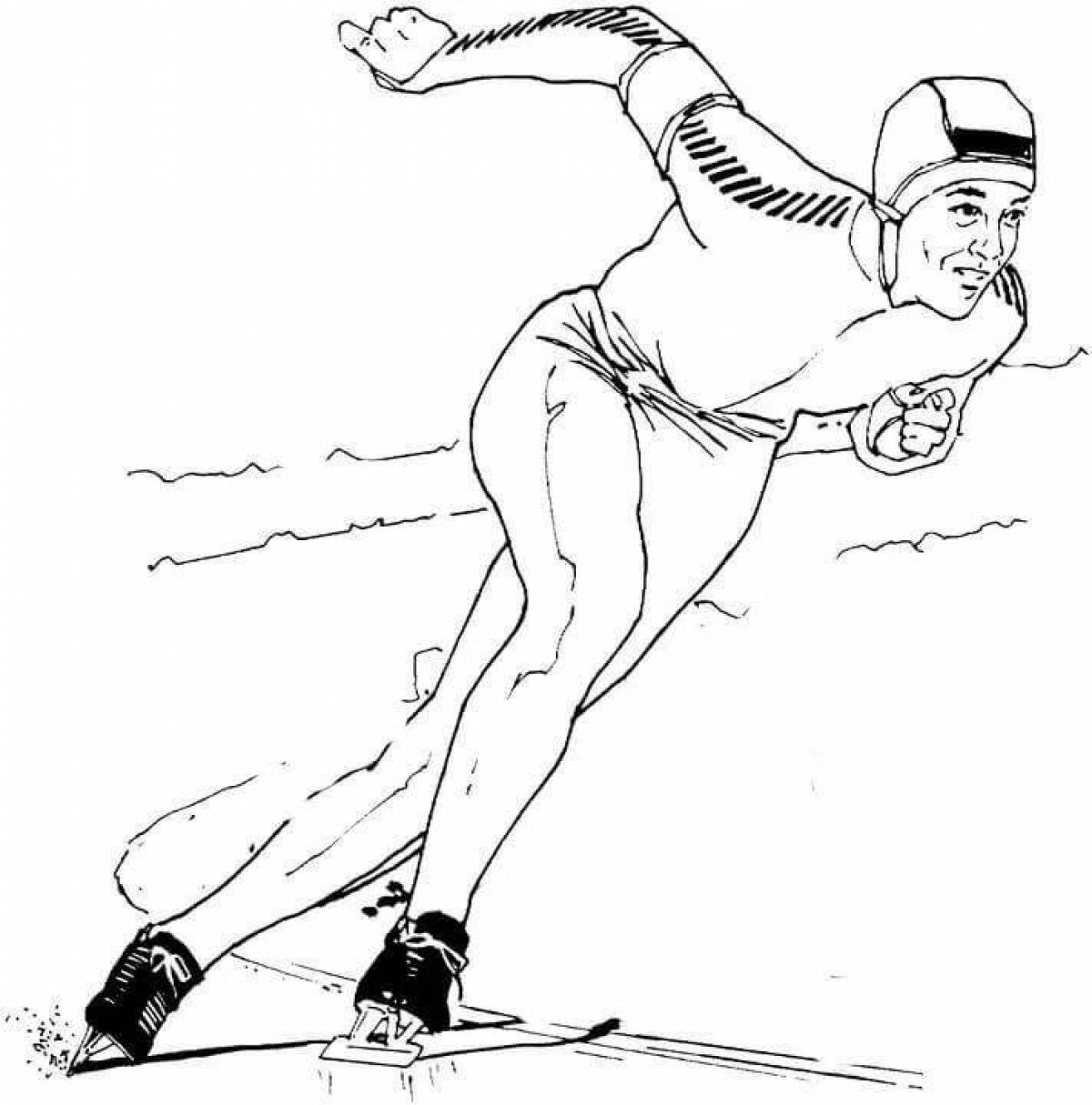 Tempting winter sports coloring page