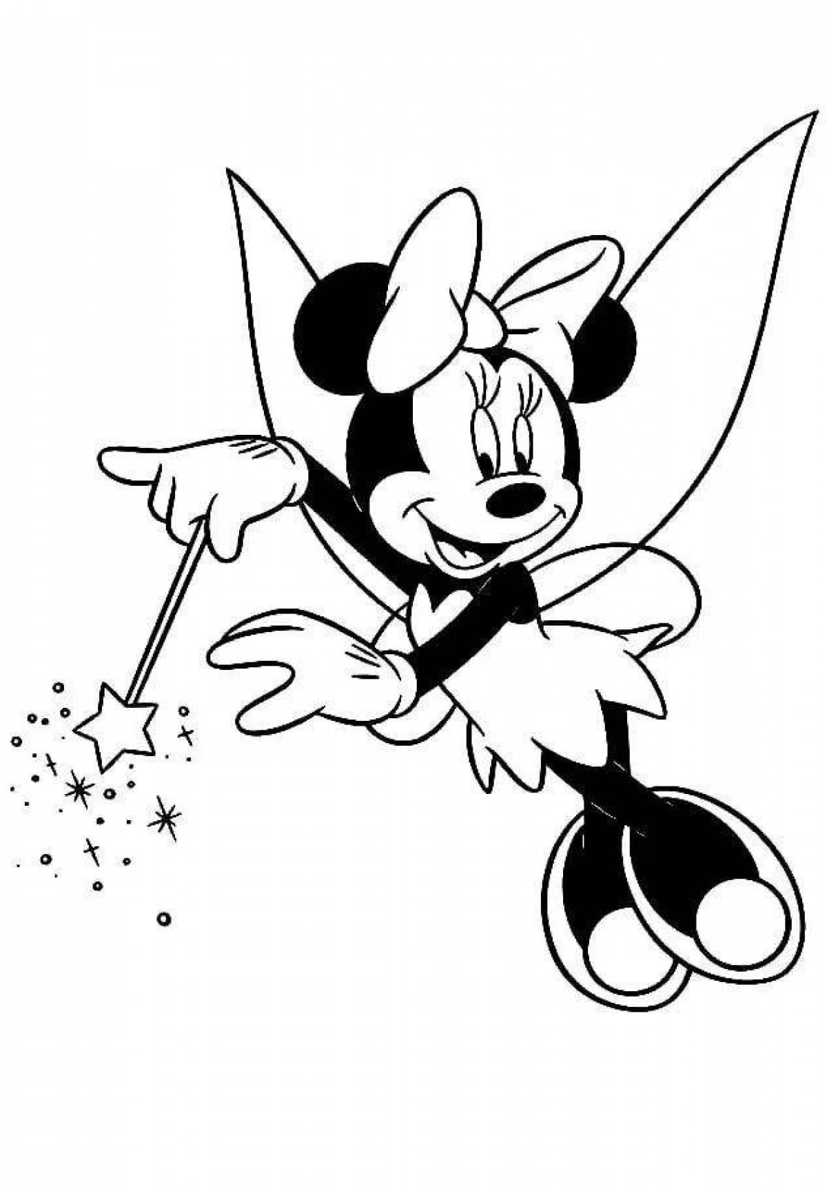Coloring page charming minnie mouse
