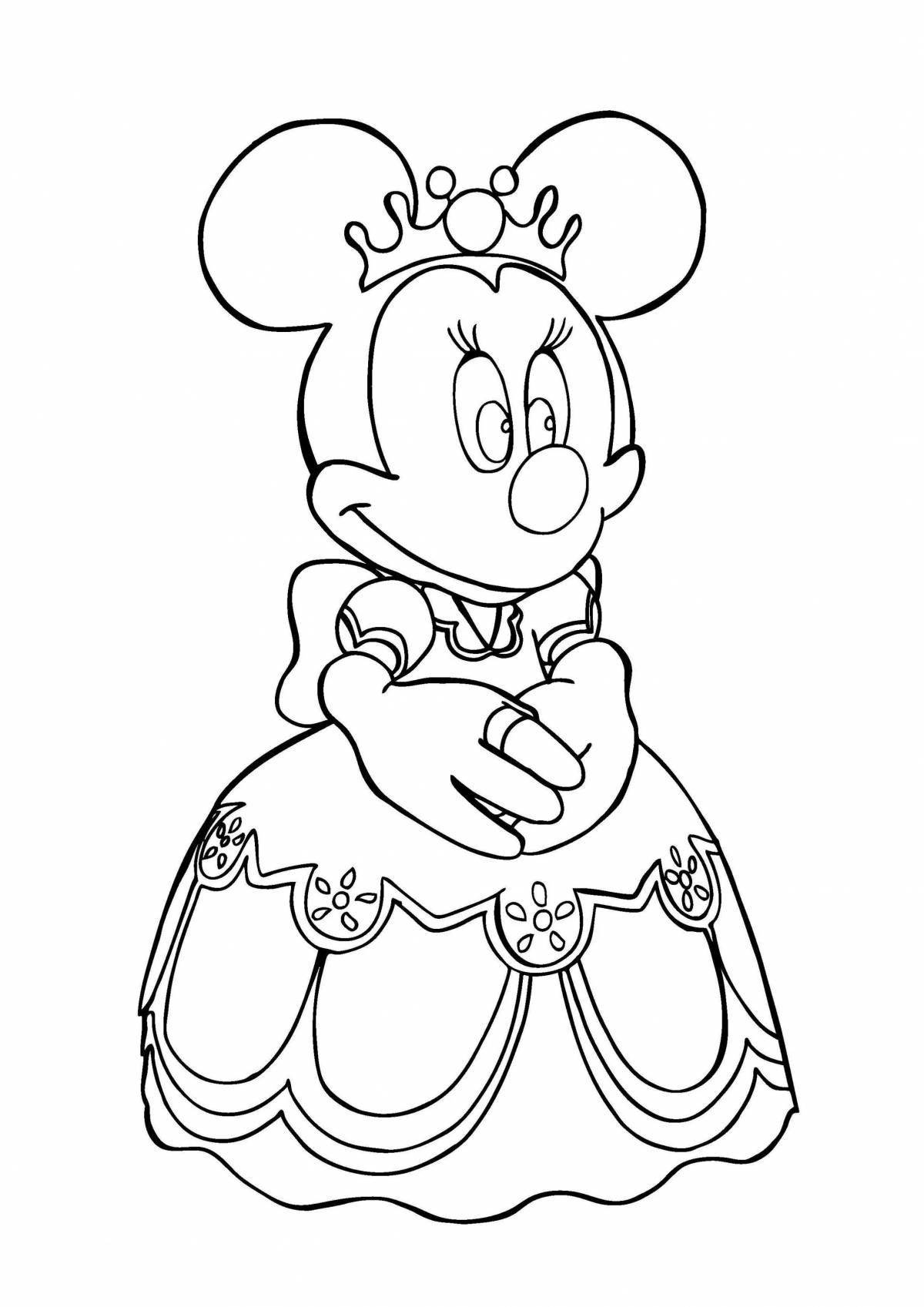 Coloring book glittering minnie mouse
