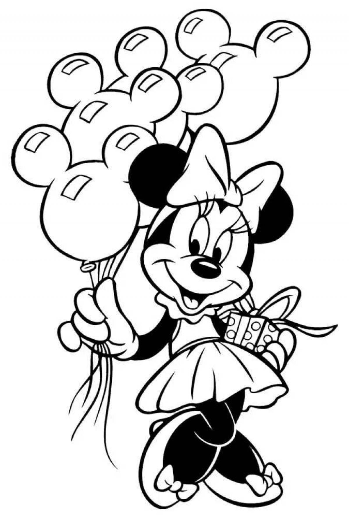 Glowing minnie mouse coloring page