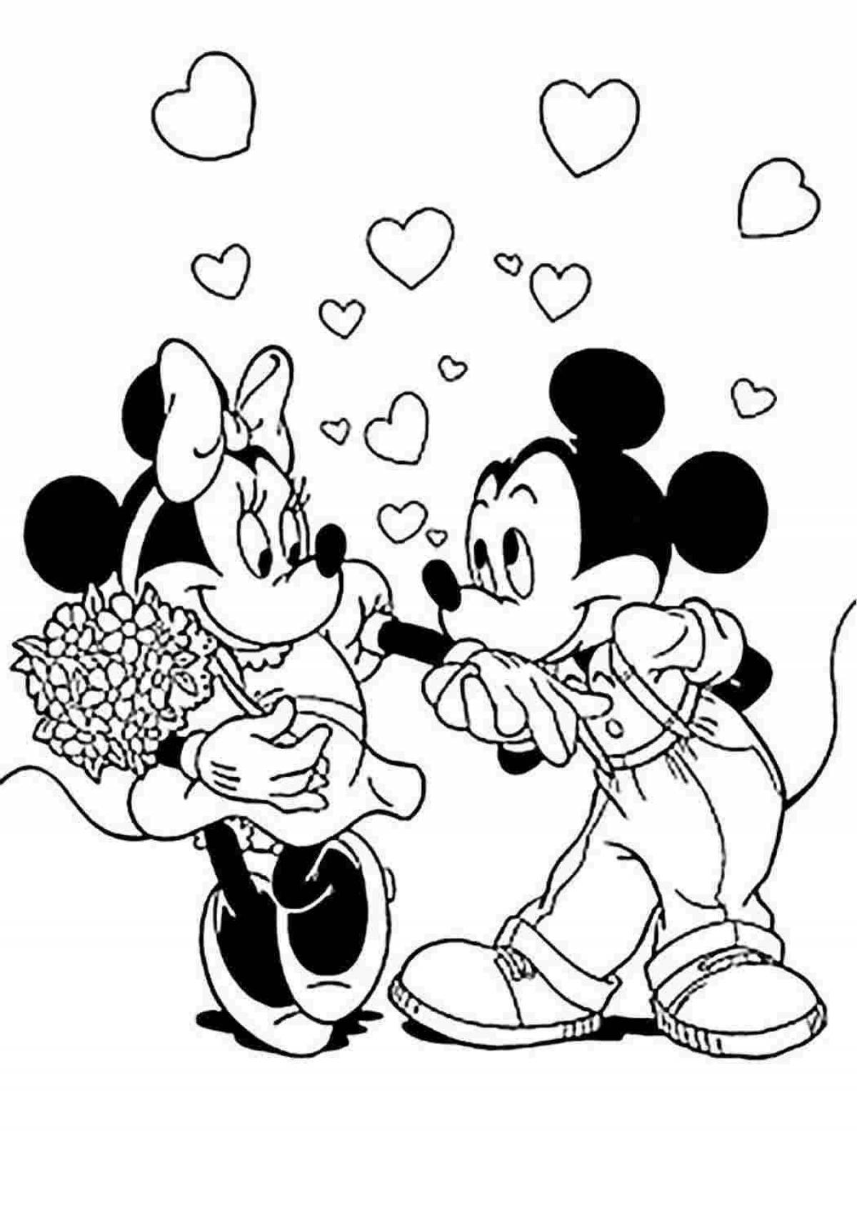 Colouring Minnie mouse in ecstasy