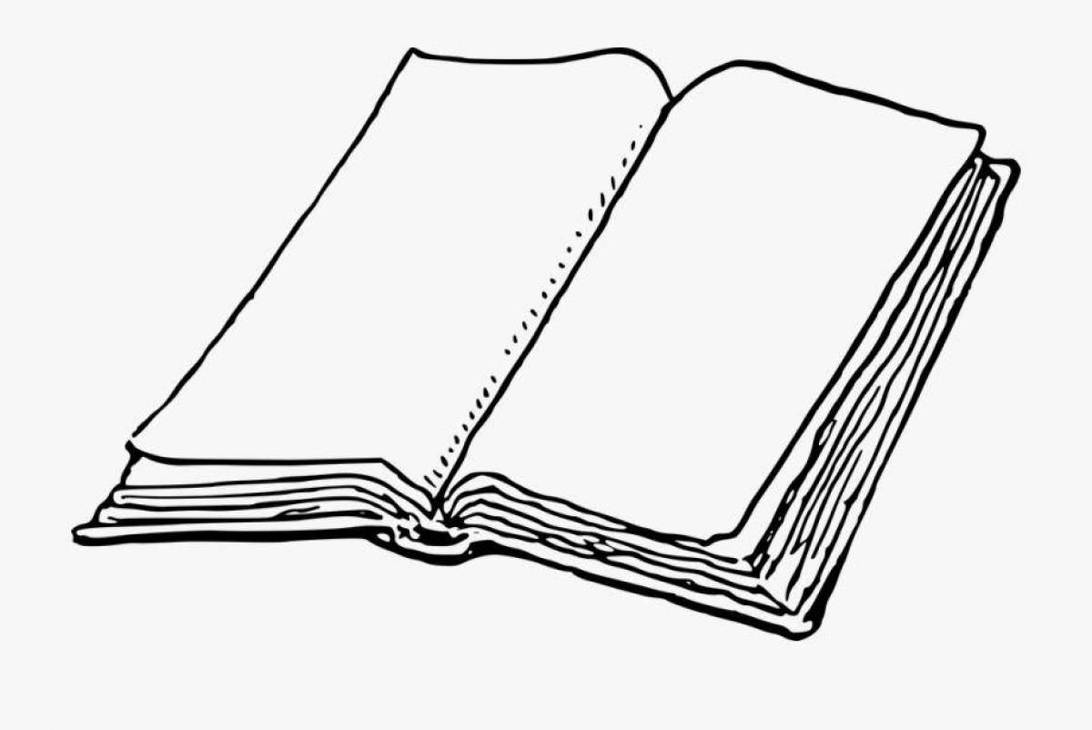Shiny open book coloring page