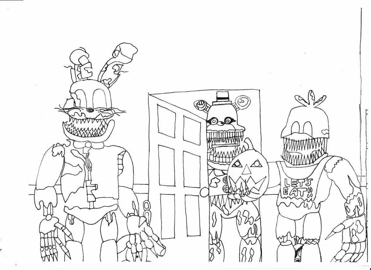 Amazing fnaf coloring page 1