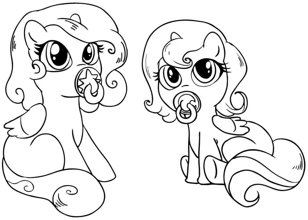 Playful little pony coloring book