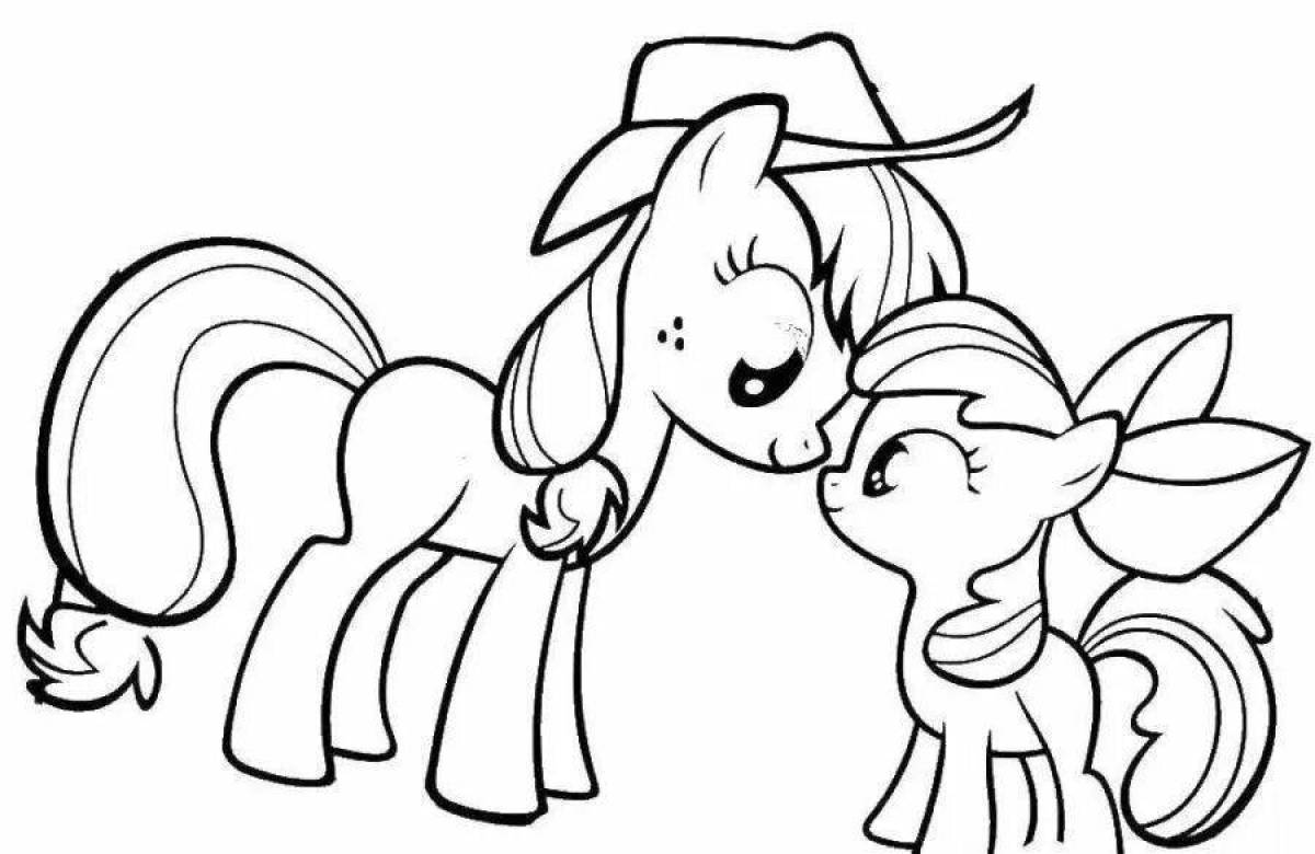 Radiant little pony coloring page