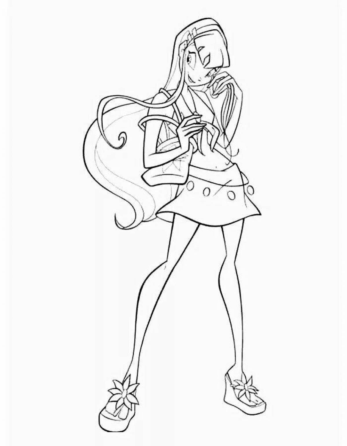 Charming stella winx coloring page