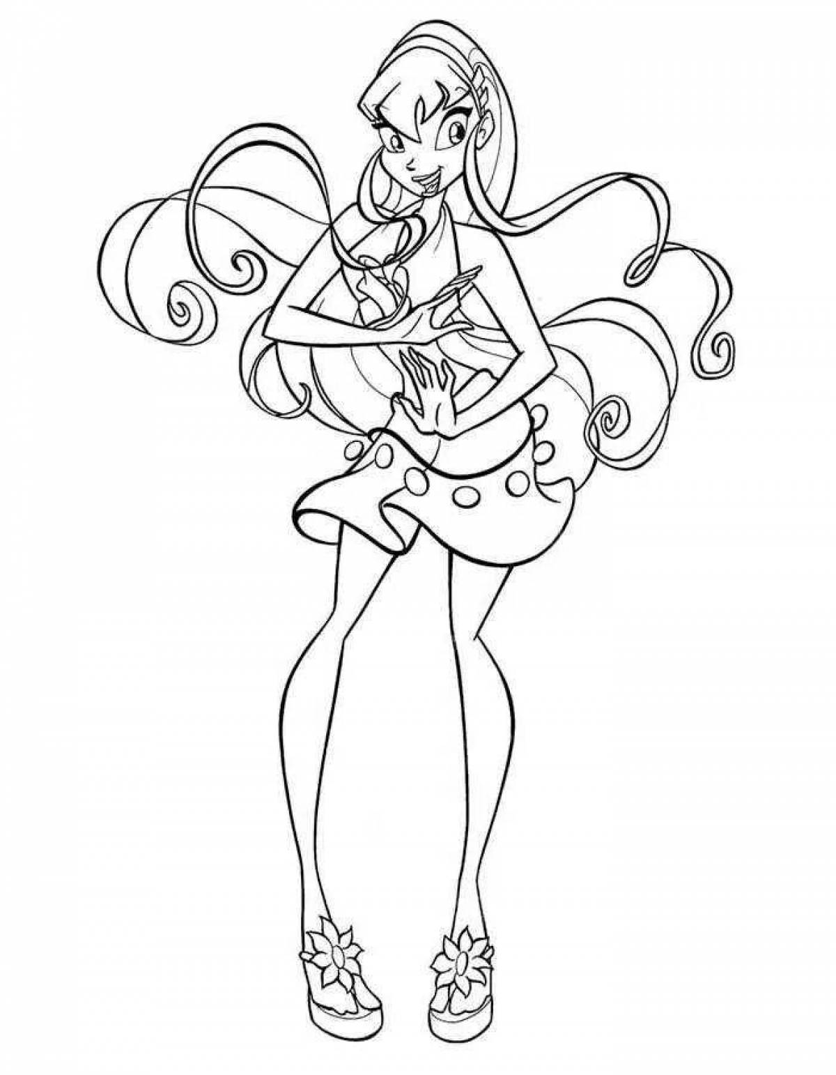 Fairy stella winx coloring page