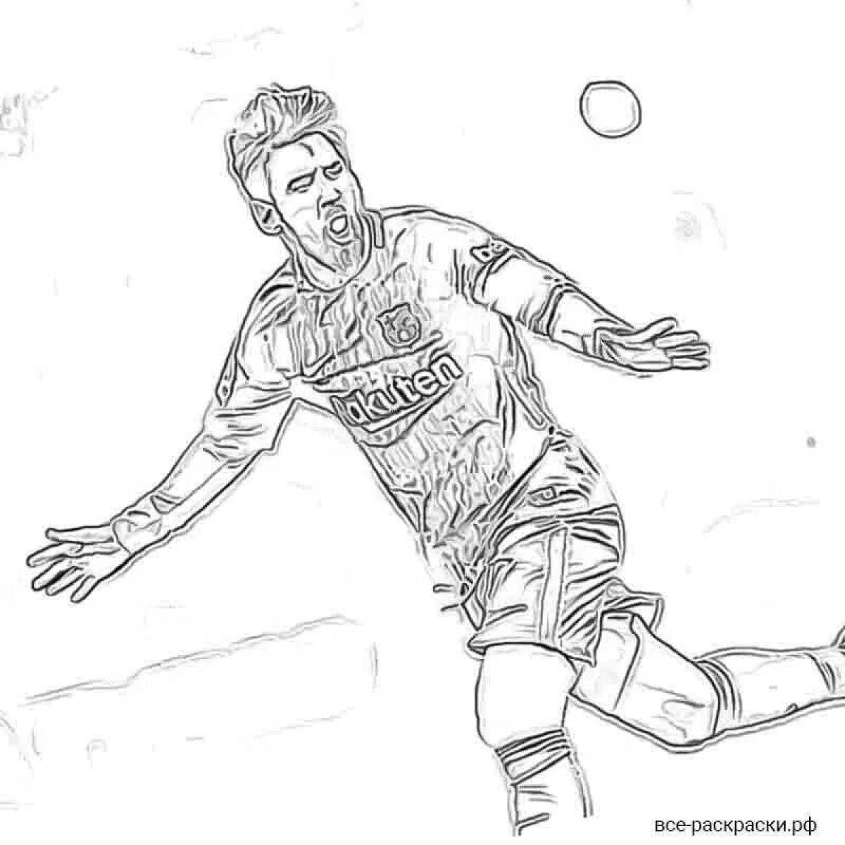 Exquisite soccer player messi coloring book