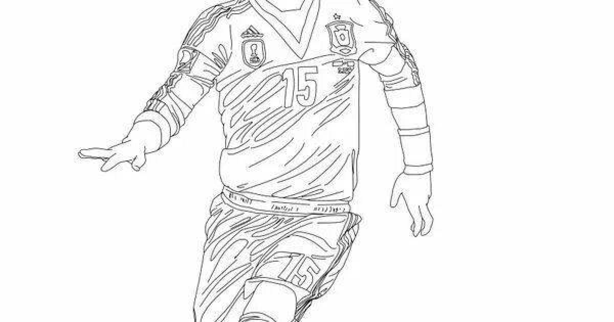Charming coloring football player messi