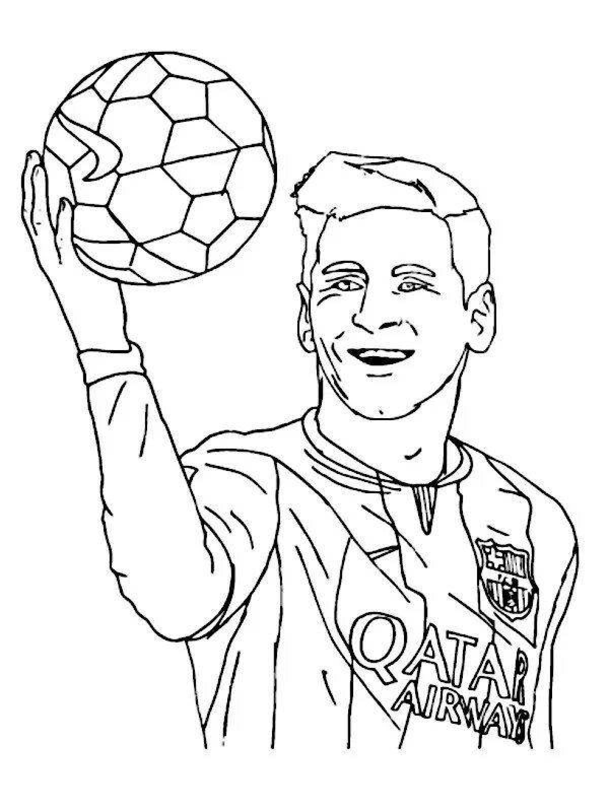 Modern coloring football player messi