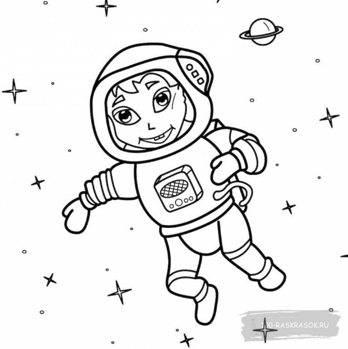 Увлекательная раскраска космонавта для детей